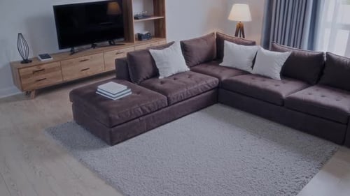 Clean Interior Living Room with Sectional Couch