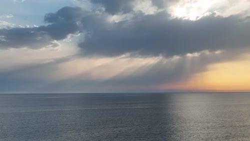 Background Textured Sea Sunset Aerial View 4 K