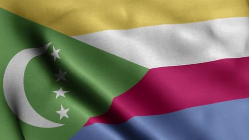 Comoros Flag сlose Up