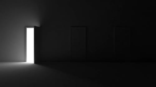 Minimalist Door Opening Light Reveal Transition