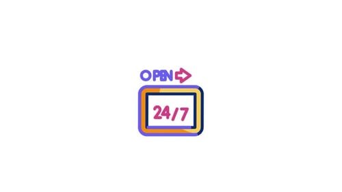 Animated Open 24/7 Business Hours Sign