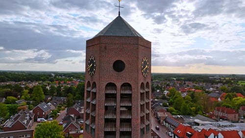 Distinctive freestanding tower known as a campanile.