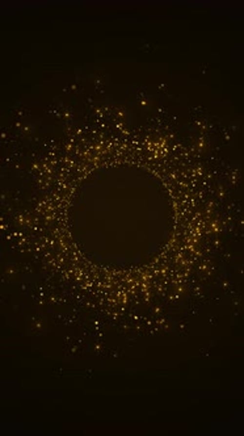 Golden particles shining stars dust bokeh glitter awards dust circle abstract background. Award part