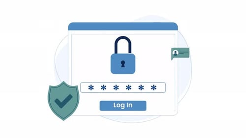 Animated Login Screen Security with Flat Design Elements