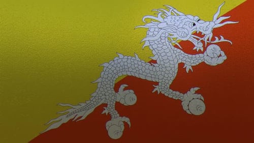 Bhutan Flag Waving Animation