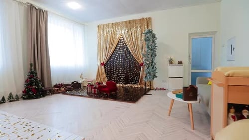 Christmas Decorations in Bright Indoor Setting