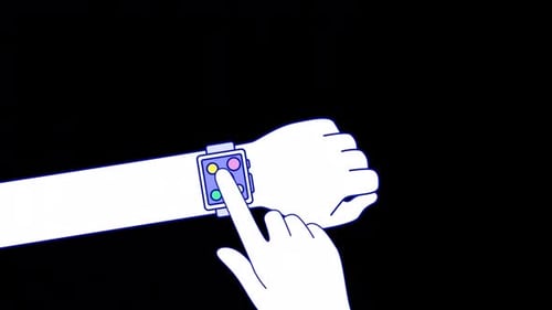 Animated Hand Tapping Smartwatch User Interface