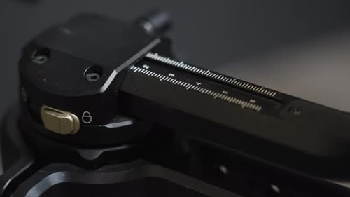 The arm of a gimbal stabilizer in close up.