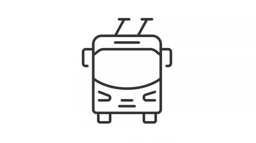 Animated trolleybus line icon