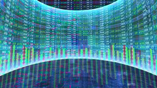 Animated Futuristic Stock Market Data Display Background