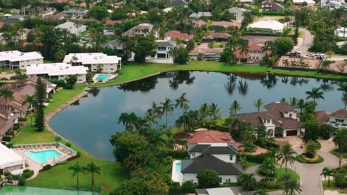 Real Estate Shot of Homes in Naples Florida Suburbs Aerial View