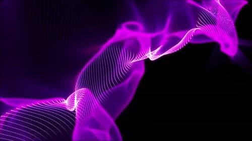 Boucle de fond d'onde de particules abstraite violette V7