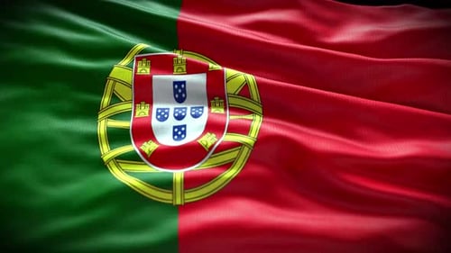 Realistic Waving Flag of Portugal Loop