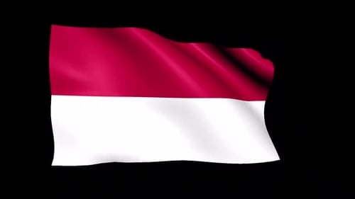 Indonesia Flag Waving Seamless Loop Animation