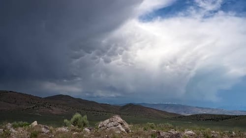 Timelapse of the clouds flowing the end of a rainstorm over Utah