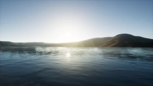 Beautiful Calm Lake with Sunset