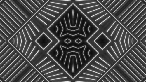 Abstract Geometric Glowing Light Pattern Animation Loop