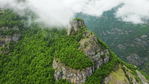 Beautiful Clouds in Mountain Forest