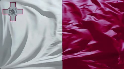 Malta National Flag Waving Seamless Loop Animation