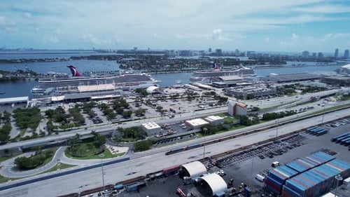 Scenic Cruise Ship at Miami Florida United States.