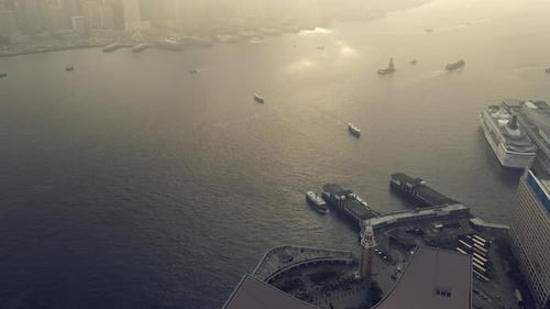 4k drone footage of a well developed city along the coast