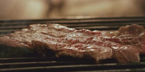 Hot steak on the electric grill
