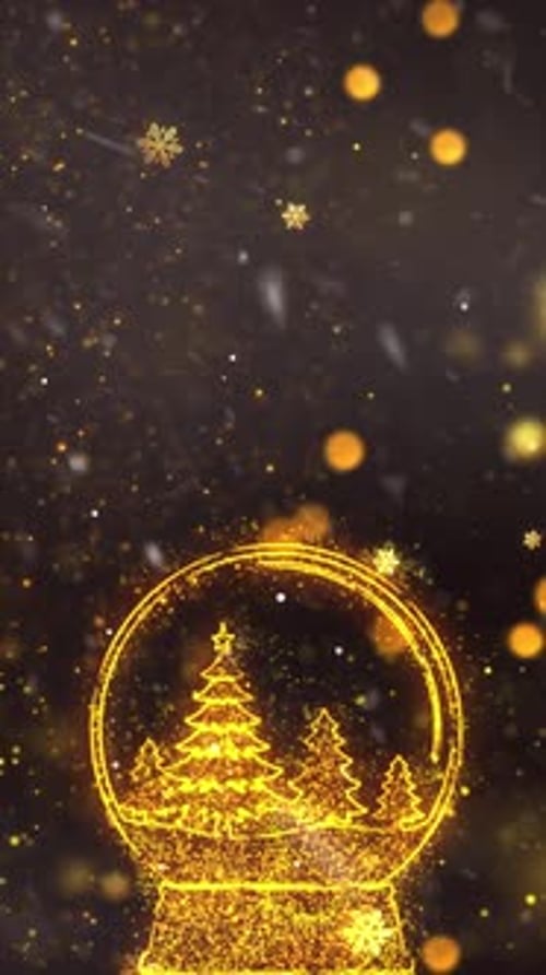 Christmas Snow Globe Background 2 - Vertical Video