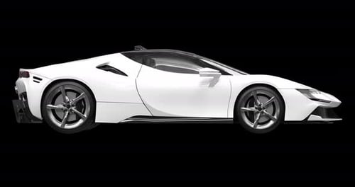 Modern White Sports Car 3D Rotation