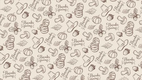 Hand drawn Thanksgiving background loop