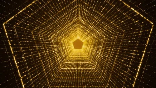 fundo abstrato com partícula de túnel do pentágono, estrela de Natal, fundo de festa de Natal