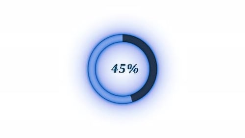 Futuristic Blue Glow Circle Percentage Loading Bar