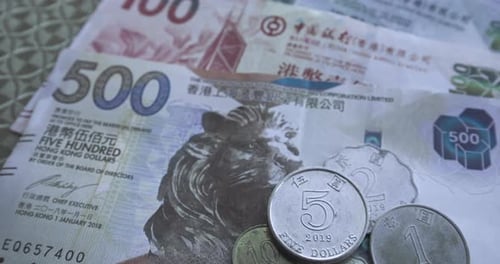 Banknotes Of Different Values Of Hong Kong Dollars