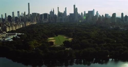 Central park and the manhattan skyline a stunning aerial view of New York City