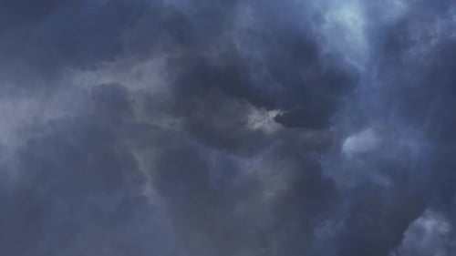 Ominous Clouds Passing in Dramatic Sky