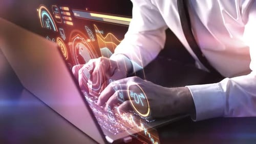 Futuristic HUD Display for Business Analytics