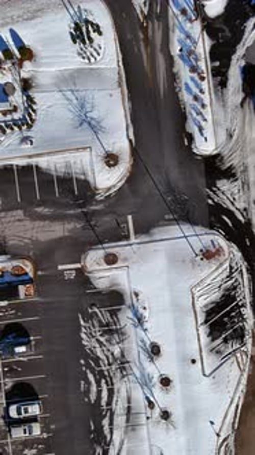 During Winter Months Private Homes are Located Between Suburban Streets in a Quiet Residential Area