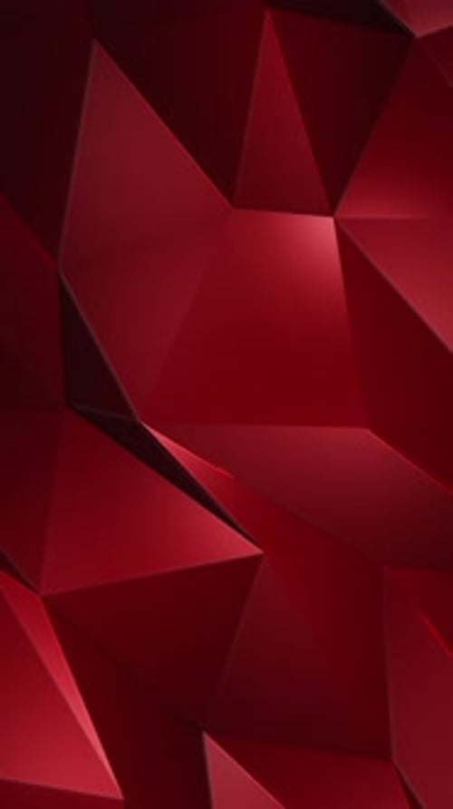 Vertical Video - Shiny Red Low Poly Abstract Technology Background
