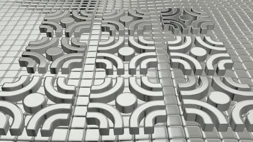 Seamless Looping Metallic Geometric Grid Pattern Background