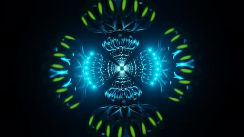 A Psychedelic Swirl of Neon Colors Pulses in an Abstract Hypnotic VJ Loop