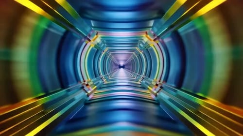 Futuristische irisierende Science-Fiction-Tunnelschleife