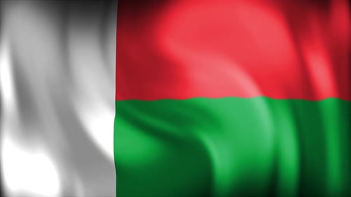 Realistic Waving Flag of Madagascar Animation
