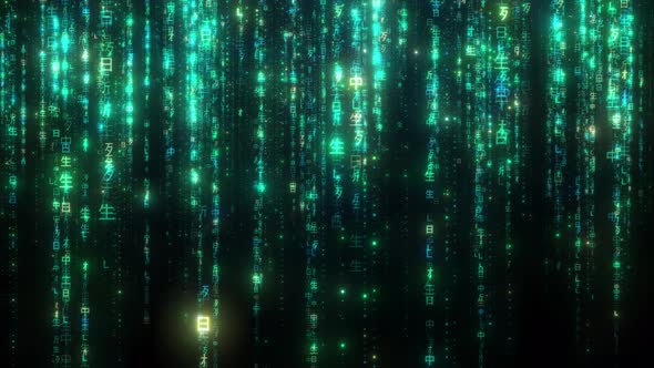 Futuristic Matrix Numbers Falling. Hacker And Programming Concept High ...