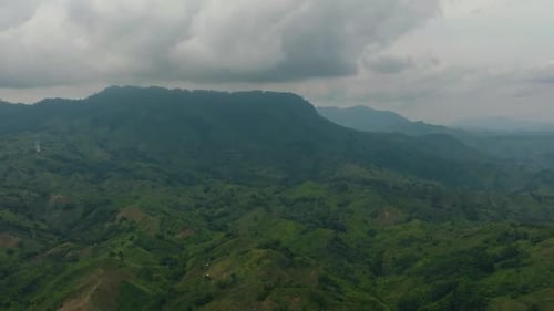 Mountain with Green Hills in the Philippines