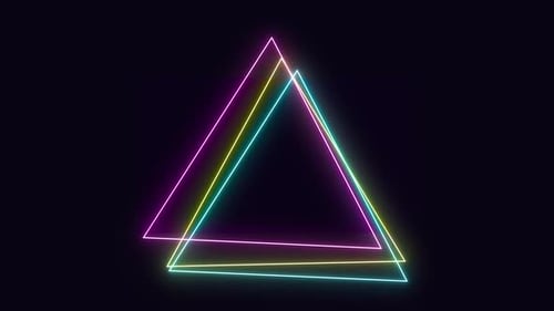 Hintergrundschleife mit leuchtenden Neondreiecken