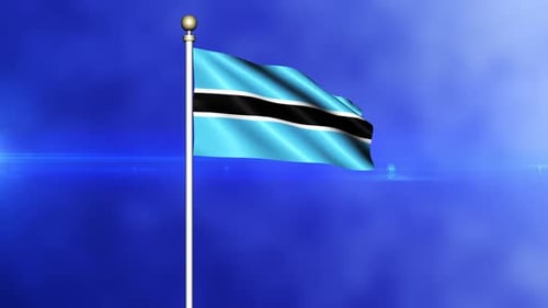 Waving Botswana National Flag Animation Loop