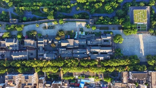 Aerial Scenery of Yueyang Tower Scenic Area in Hunan Province
