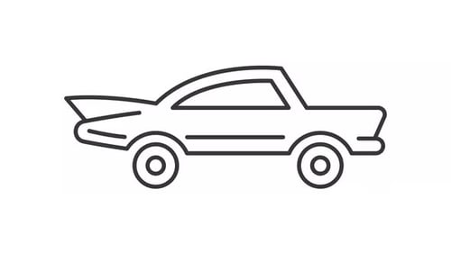 Animated Classic Car Outline Icon
