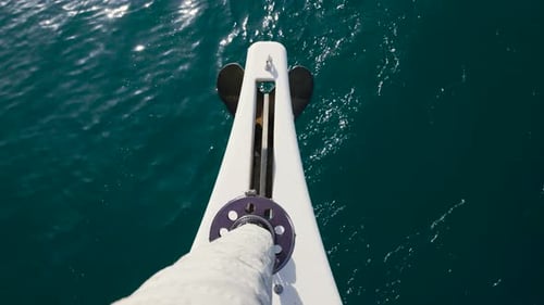 Sail Top View in Open Ocean Water