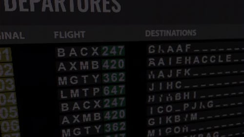 Flight information panel or airport screen