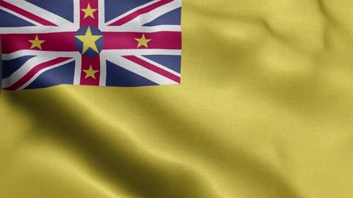 Seamless Niue Flag Waving Loop